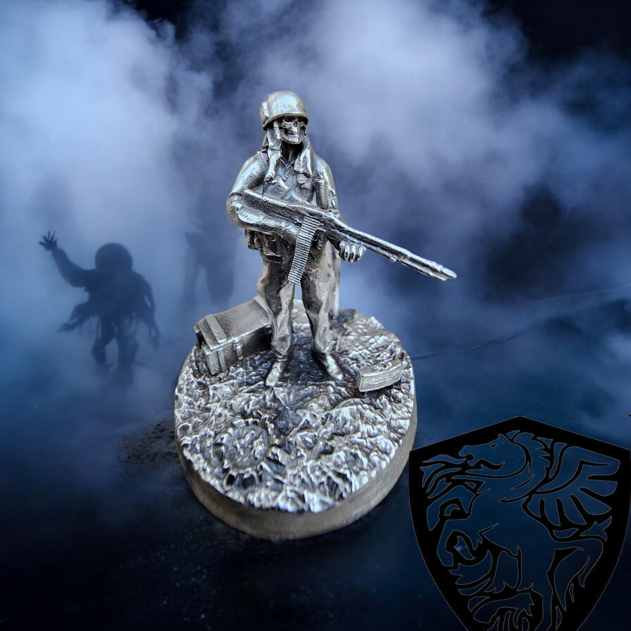 Undead Soldier 3ozt 925 silver