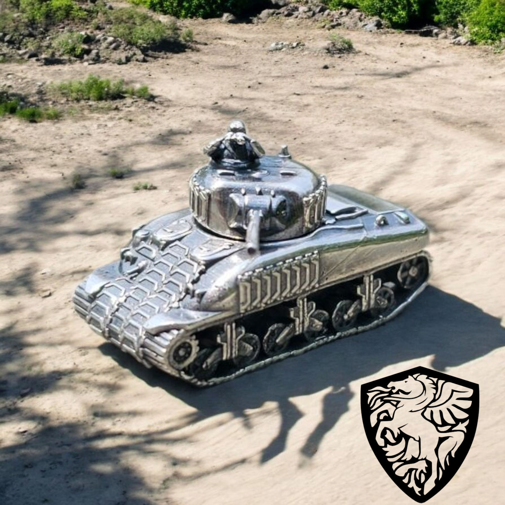 Sherman tank 999 fine silver
