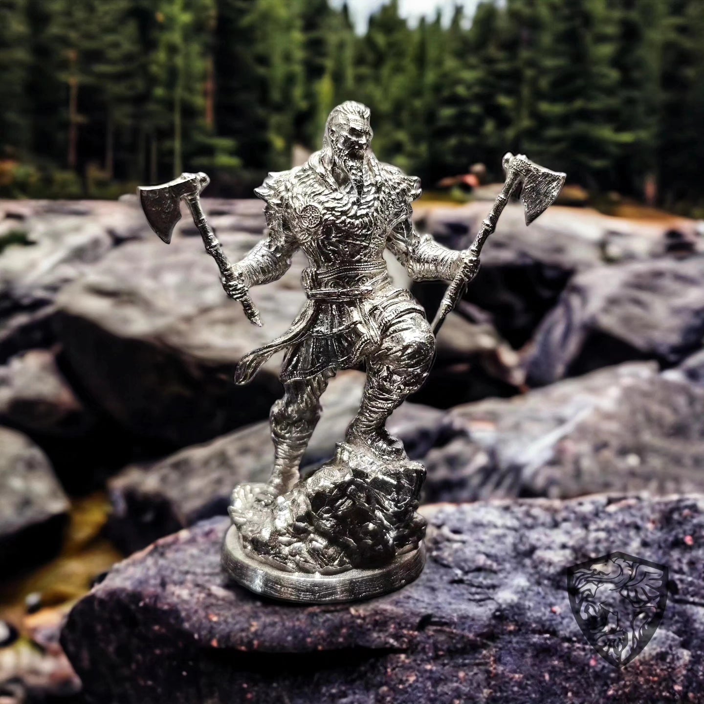 ⚔️ Viking with Two Axes – Limited Edition | 999 Fine Silver | Handcrafted in the USA