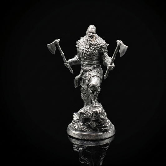 ⚔️ Viking with Two Axes – Limited Edition | 999 Fine Silver | Handcrafted in the USA